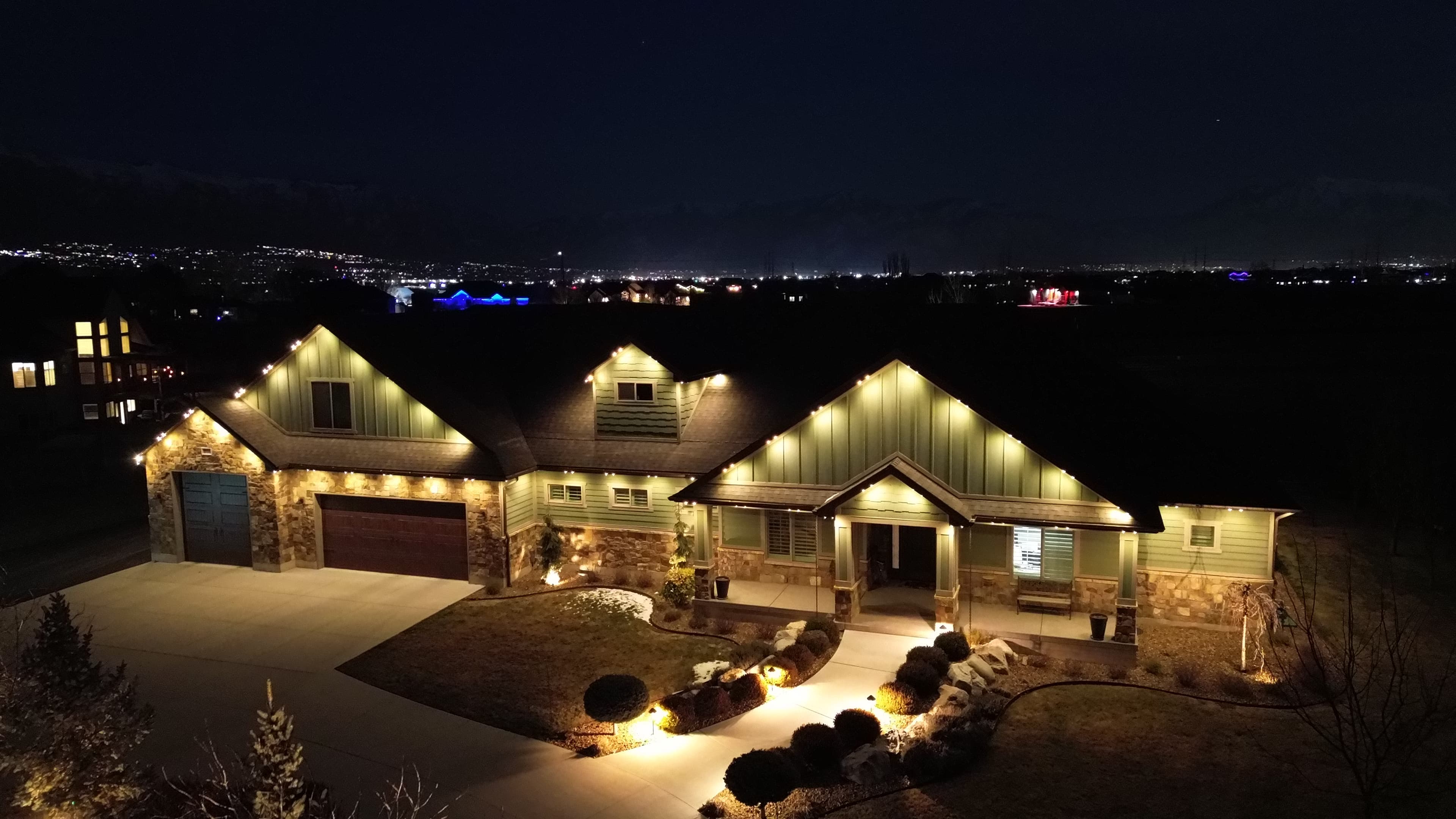 TruLight permanent lighting on a home