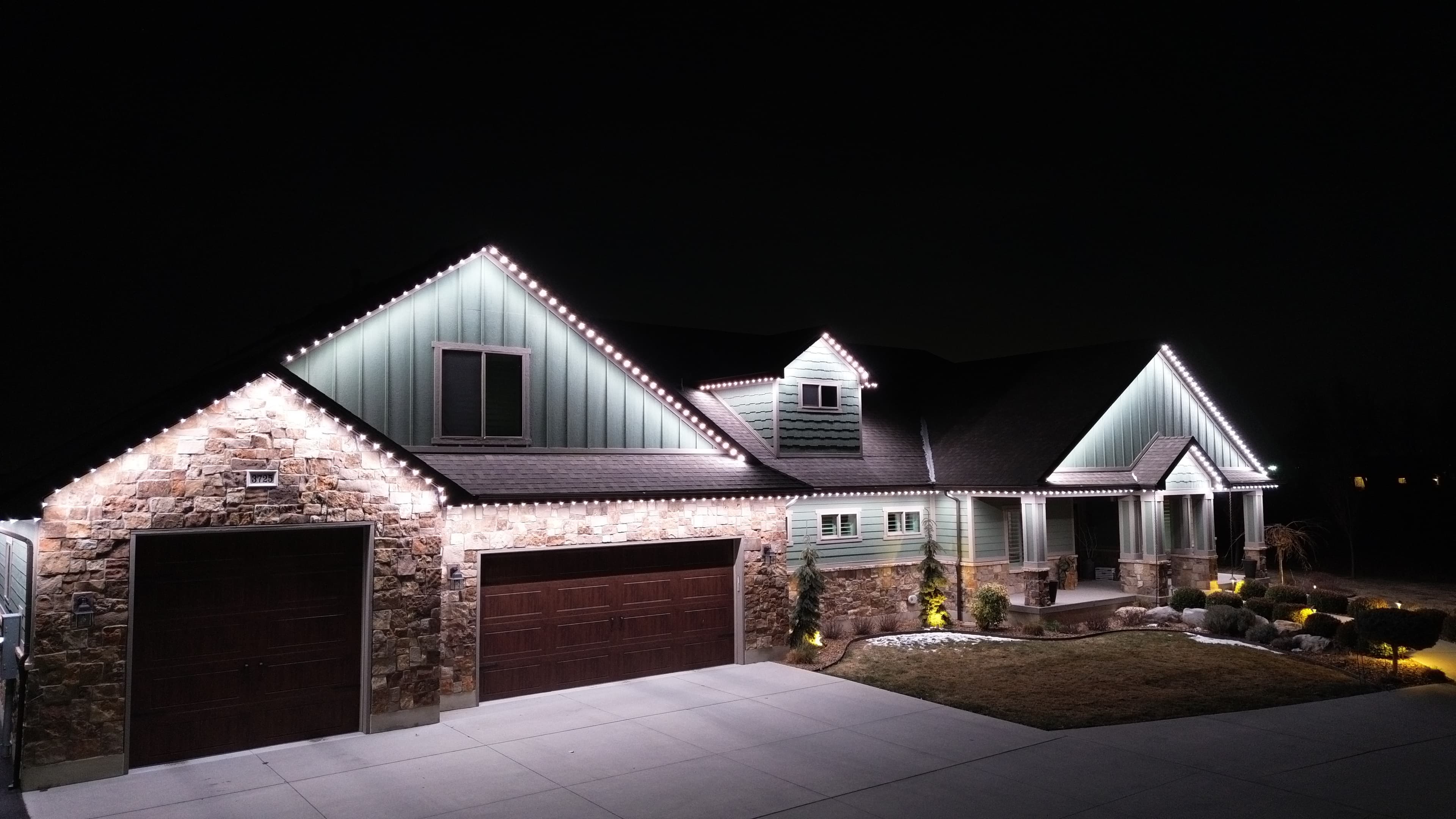 Security lighting illuminating a Simi Valley home at night
